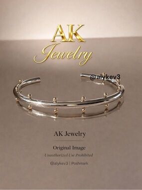 💎LUXURY BRACELET Beaded Cuff Stainless Steel with 14k Gold Plated Balls